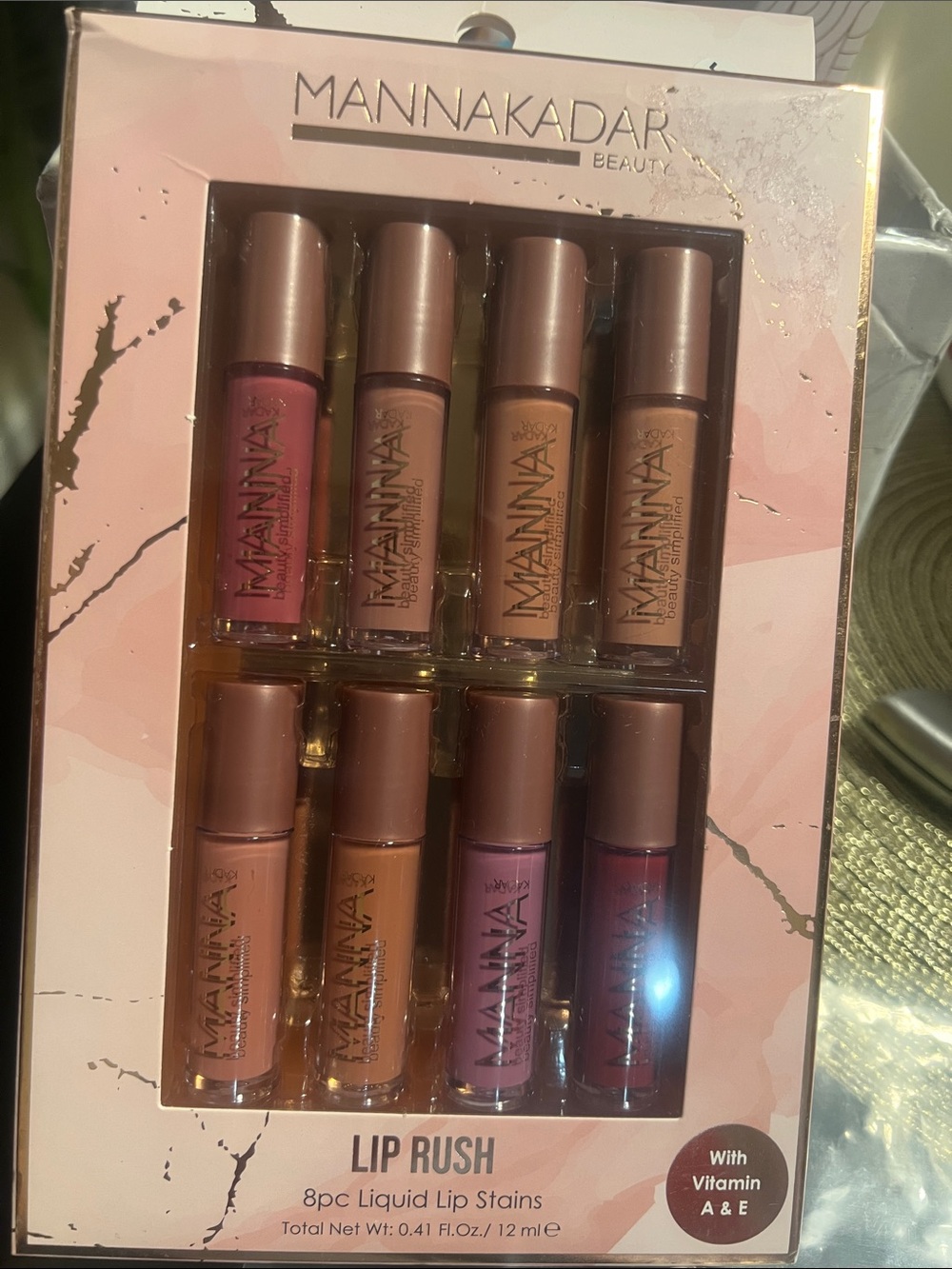 Manna Kadar Lip Rush 8-Piece Set — Pink, Mauve, Nude, Brown